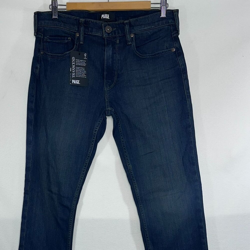 Paige Men's Federal Slim Straight Jeans Size 31 Inseam 32 Dark Wash Zipper Close